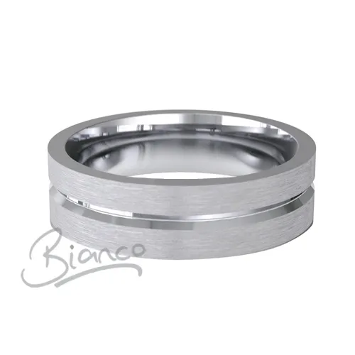 Patterned Designer White Gold Wedding Ring - Amore